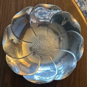 Vintage B.H.W. Buenilum Hand Wrought Aluminum Flower Bowl MCM Tulip Dish